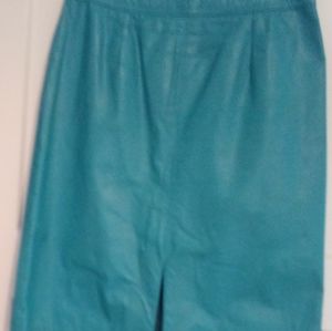 Leather skirt that matches leather jacket listing.